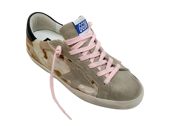 Golden goose camo with best sale pink star